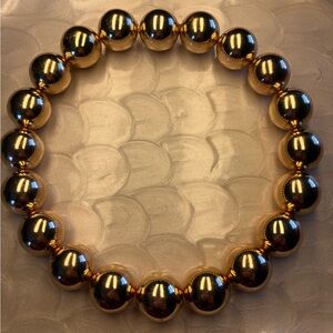 Anthropologie Gold Beaded Necklace